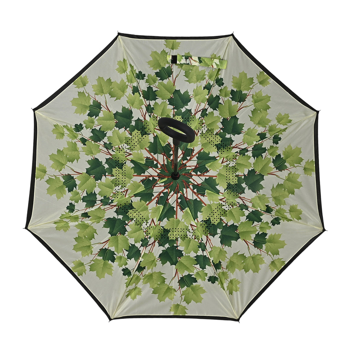 Double Layer Inverted Windproof Manual Open Stick Reverse Umbrella - Green &amp; Black V32527134 5