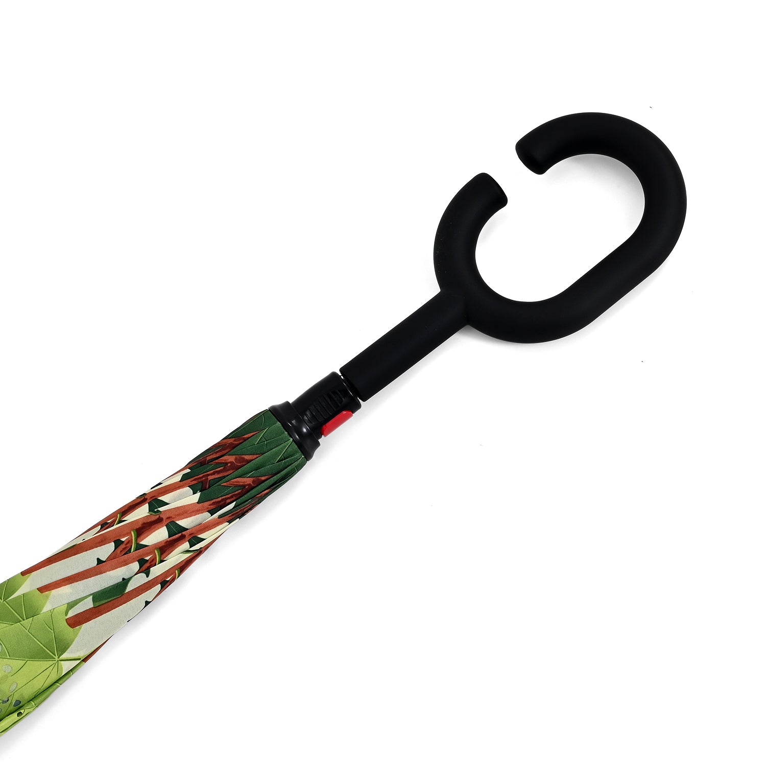 Double Layer Inverted Windproof Manual Open Stick Reverse Umbrella - Green &amp; Black V32527134 6