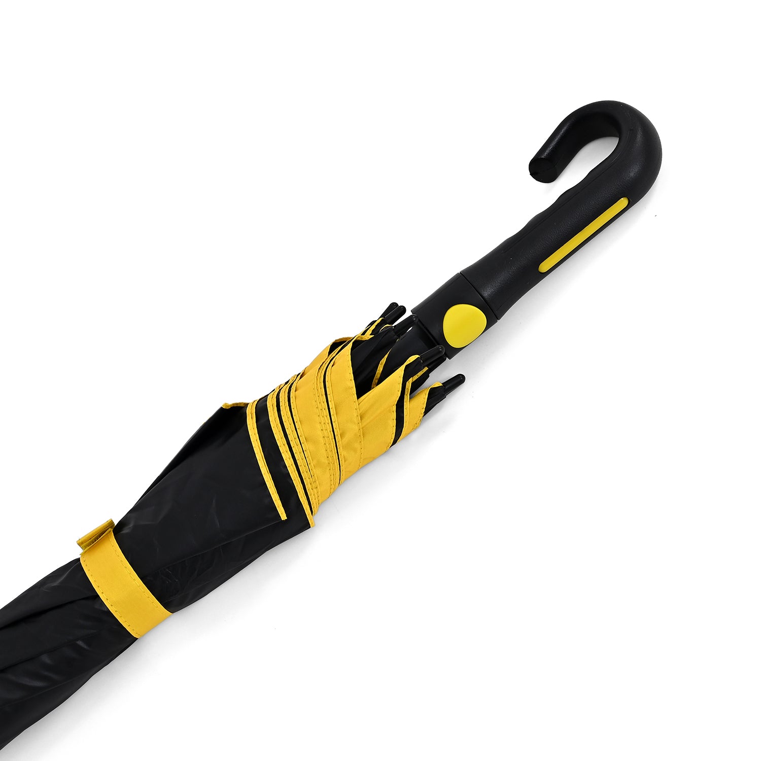 Push Button Open Umbrella with Protective Extendable Cover - Yellow &amp; Black V32514333 7