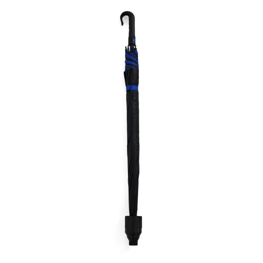 Double Layer Inverted Manual Open Stick Reverse Umbrella - Blue & Black_8413559_3