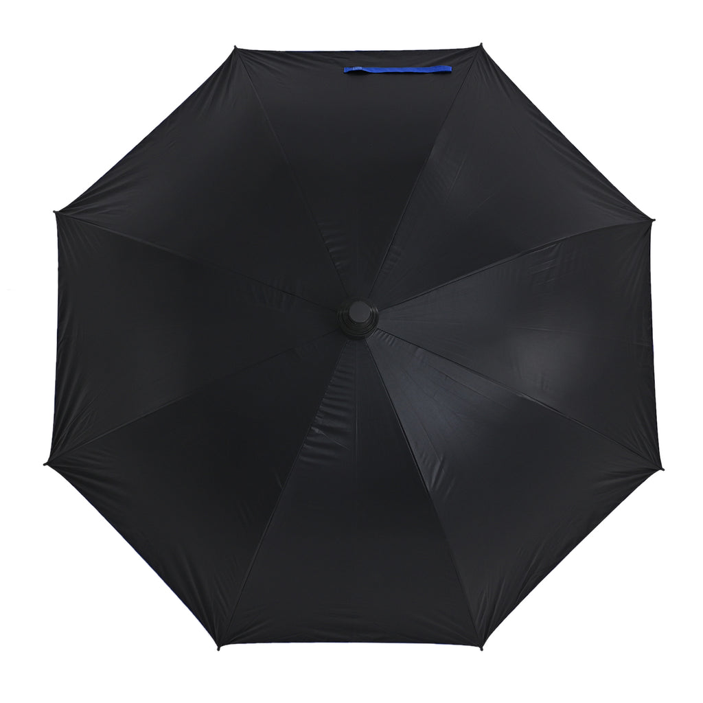 Double Layer Inverted Manual Open Stick Reverse Umbrella - Blue & Black_8413559_5