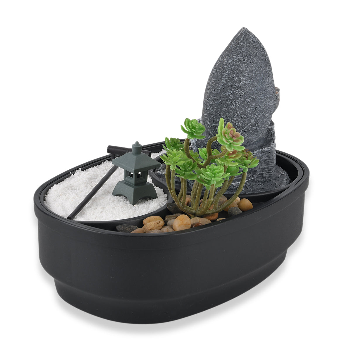 Buddha with Bonsai Tree USB Indoor Tabletop Zen Water Fountain (27.5 x 19 x 21 cm) - Black 8413630 4
