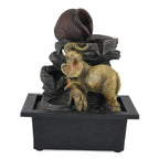 Pottery Jug and Elephant USB Indoor Tabletop Water Fountain (21.3 x 16.8 x 24.5 cm) - Black_8413663