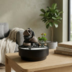 Cascading Pitcher Zen Garden USB Indoor Tabletop Water Fountain (21x21x20 cm) - Black_8413678_1