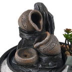 Cascading Pitcher Zen Garden USB Indoor Tabletop Water Fountain (21x21x20 cm) - Black_8413678_6