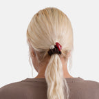 2-Piece Hair Tie Set - Red Heart Hair Claw & Pearl Accent Scrunchie - Brown_8413772_3