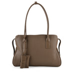 Designer Inspired - Genuine Leather Everyday Shoulder Tote Bag - Khaki_8413777