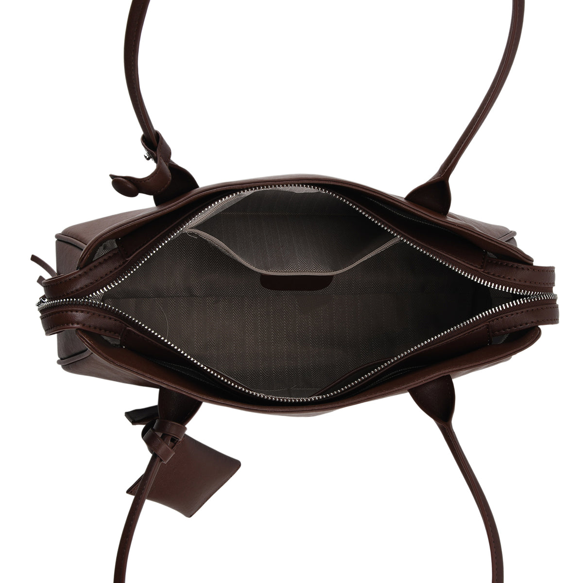 Designer Inspired - Genuine Leather Everyday Shoulder Tote Bag - Chocolate Brown V32610846 6