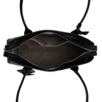 Designer Inspired - Genuine Leather Everyday Shoulder Tote Bag - Black_8413779_5