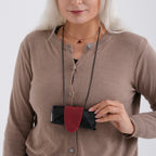 Genuine Leather Magnetic Sunglass Holder Strap - Burgundy_8413785_2