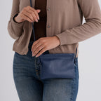 Genuine Leather Slim Crossbody Bag - Blue_8413805_3