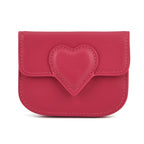 Designer Inspired Genuine Leather Heart Detail Mini Wallet - Hot Pink_8413819