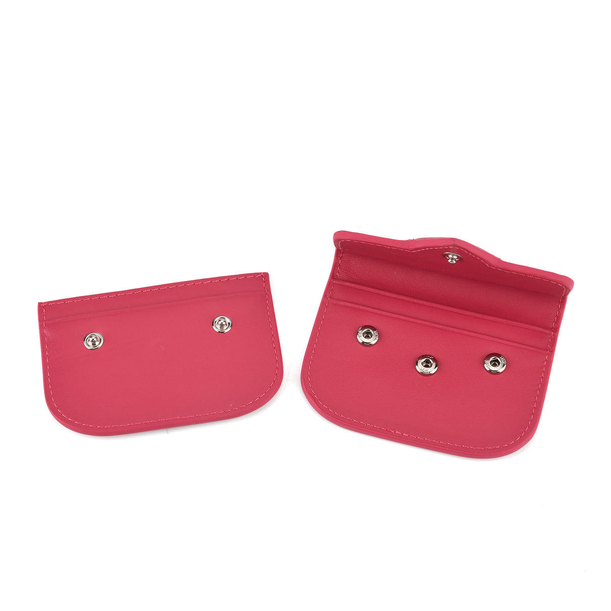 Designer Inspired Genuine Leather Heart Detail Mini Wallet - Hot Pink V32513546 7