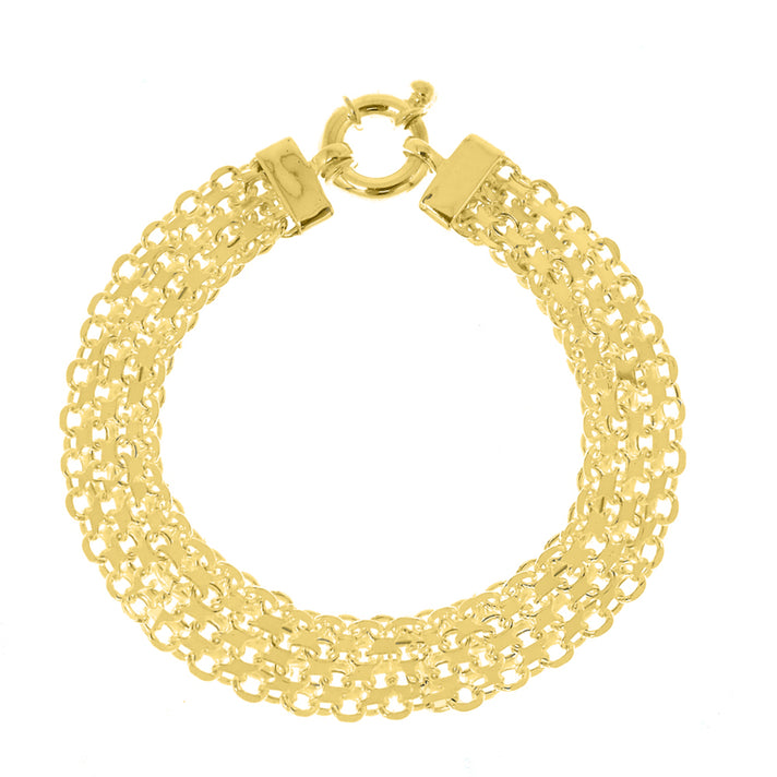 NY Close Out Deal- Yellow Gold Plated Sterling Silver Bismark Bracelet (Size - 7.5) 8413931 1