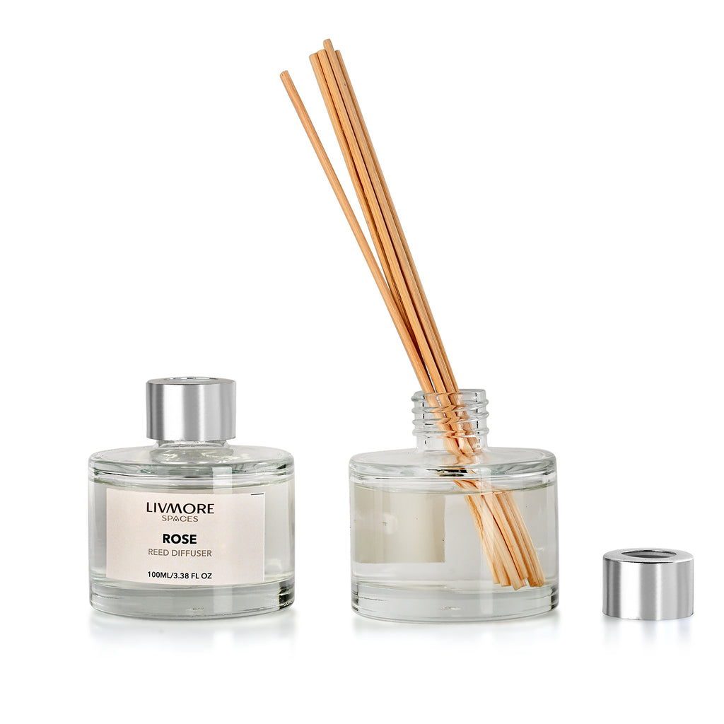 Livmore Set of 2 Rose Fragrance Diffuser with 4 Reed Sticks - 100ml_8413997_4