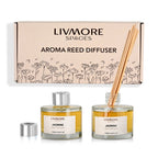 Livmore Set of 2 Jasmine Fragrance Diffuser with 4 Reed Sticks - 100ml_8413998