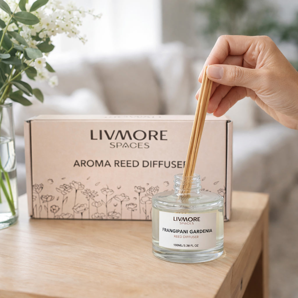 Livmore Set of 2 Frangipani Fragrance Diffuser with 4 Reed Sticks - 100ml_8414004_1