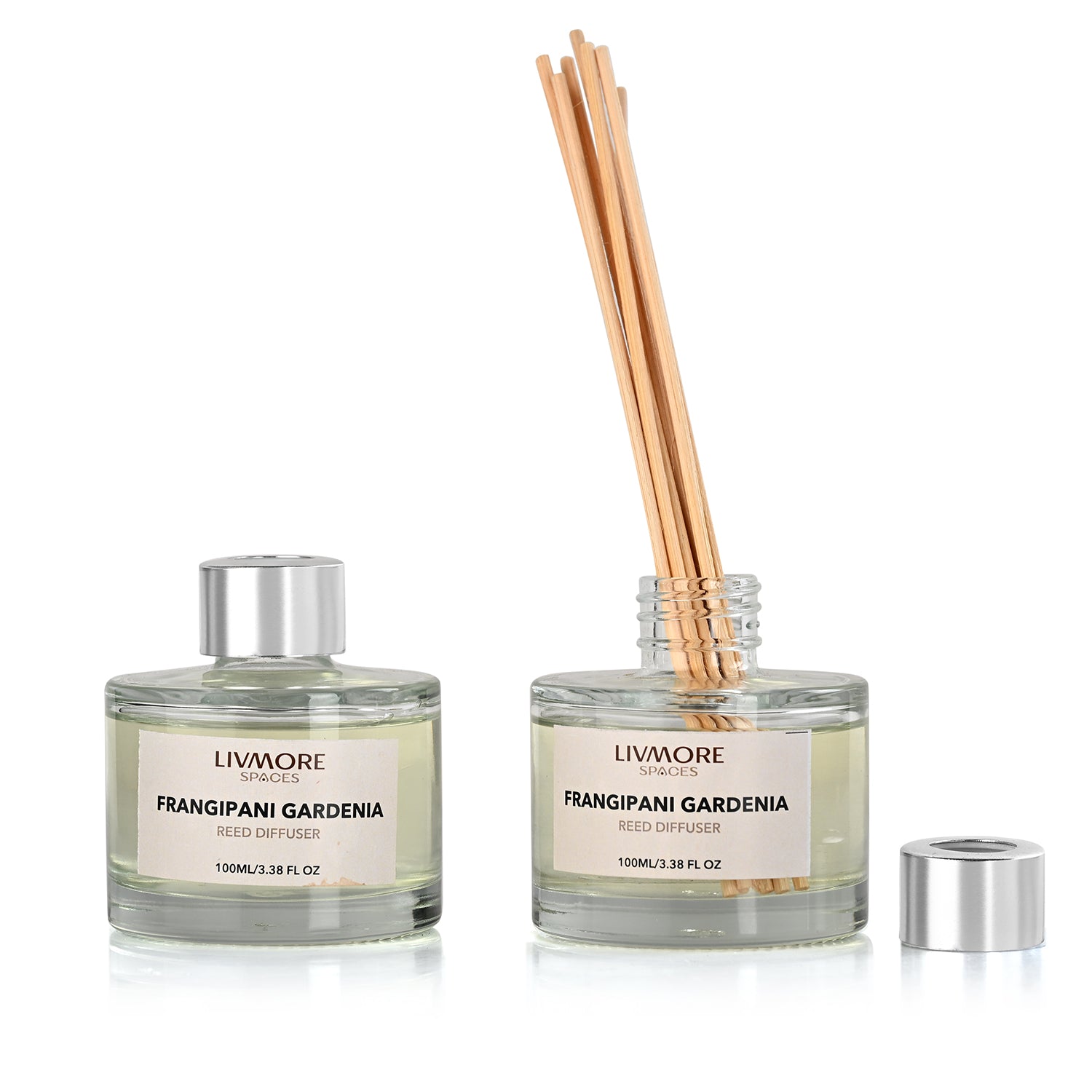 Livmore Set of 2 Frangipani Fragrance Diffuser with 4 Reed Sticks - 100ml 8414004 4
