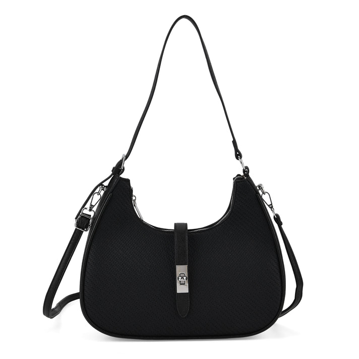Elegant Hobo Shoulder Bag with Adjustable Strap - Black 8414347 1