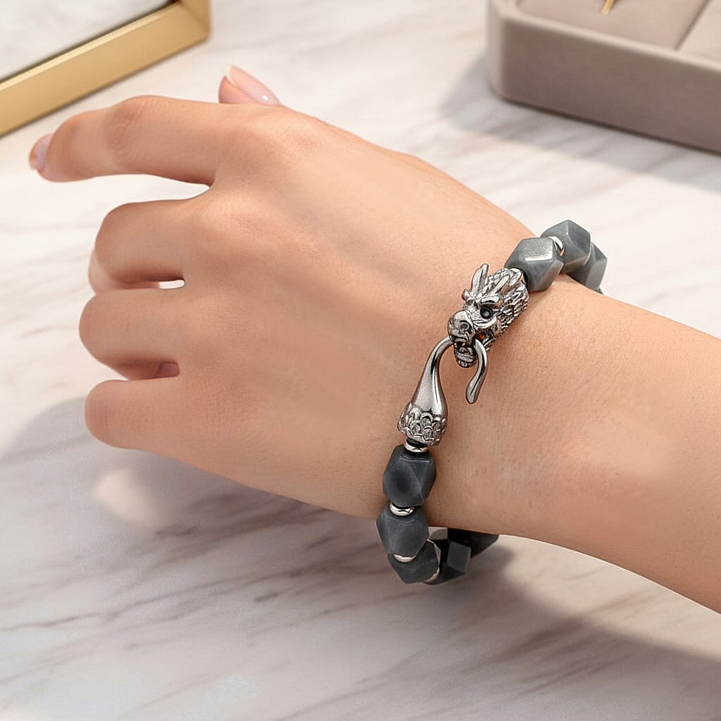 Tucson Preview- Natural Type A Jadeite Bracelet (Size - 7) with Dragon Lock 140.00 Ct. V32521736 3