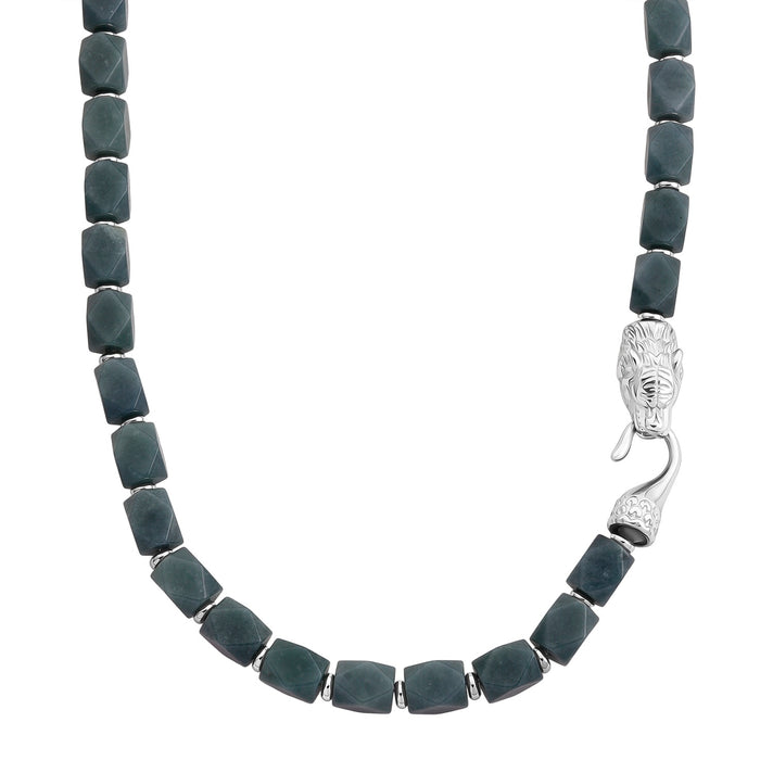 Natural Type A Jadeite Necklace (Size - 20) with Panther Lock 400.00 Ct. 8414786 1