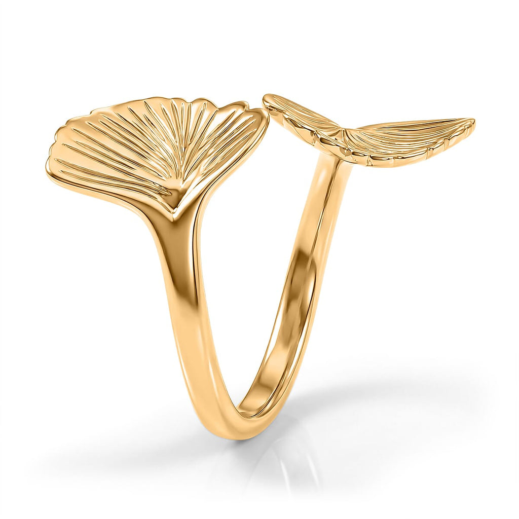GP Blue Sapphire Bypass Ring in Yellow Gold Plated Sterling Silver