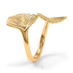 GP Blue Sapphire Bypass Ring in Yellow Gold Plated Sterling Silver