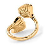 GP Blue Sapphire Bypass Ring in Yellow Gold Plated Sterling Silver