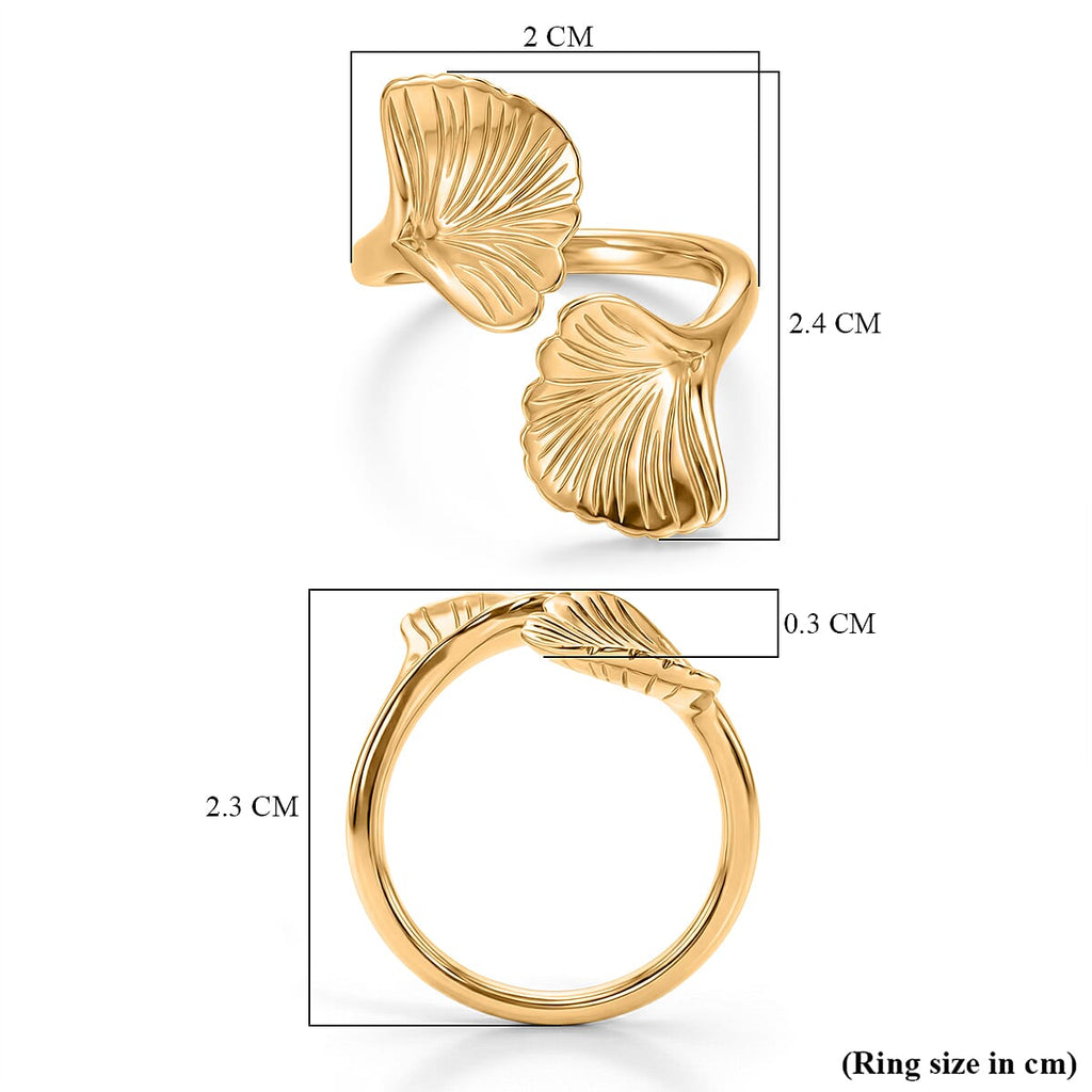 GP Blue Sapphire Bypass Ring in Yellow Gold Plated Sterling Silver