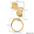 GP Blue Sapphire Bypass Ring in Yellow Gold Plated Sterling Silver