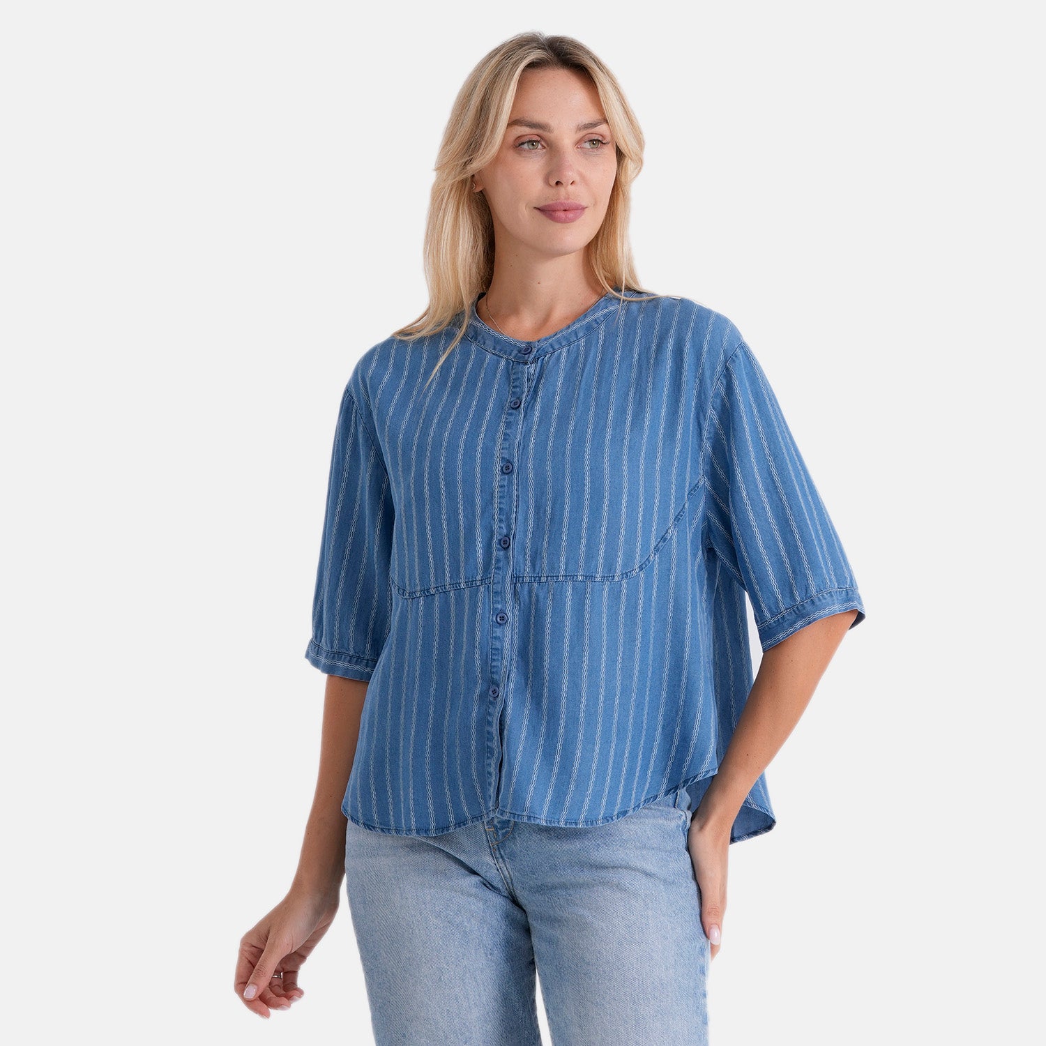 La Marey Super Soft Denim Blouse (Size L, 16-18) - Steel Blue V32529139 0
