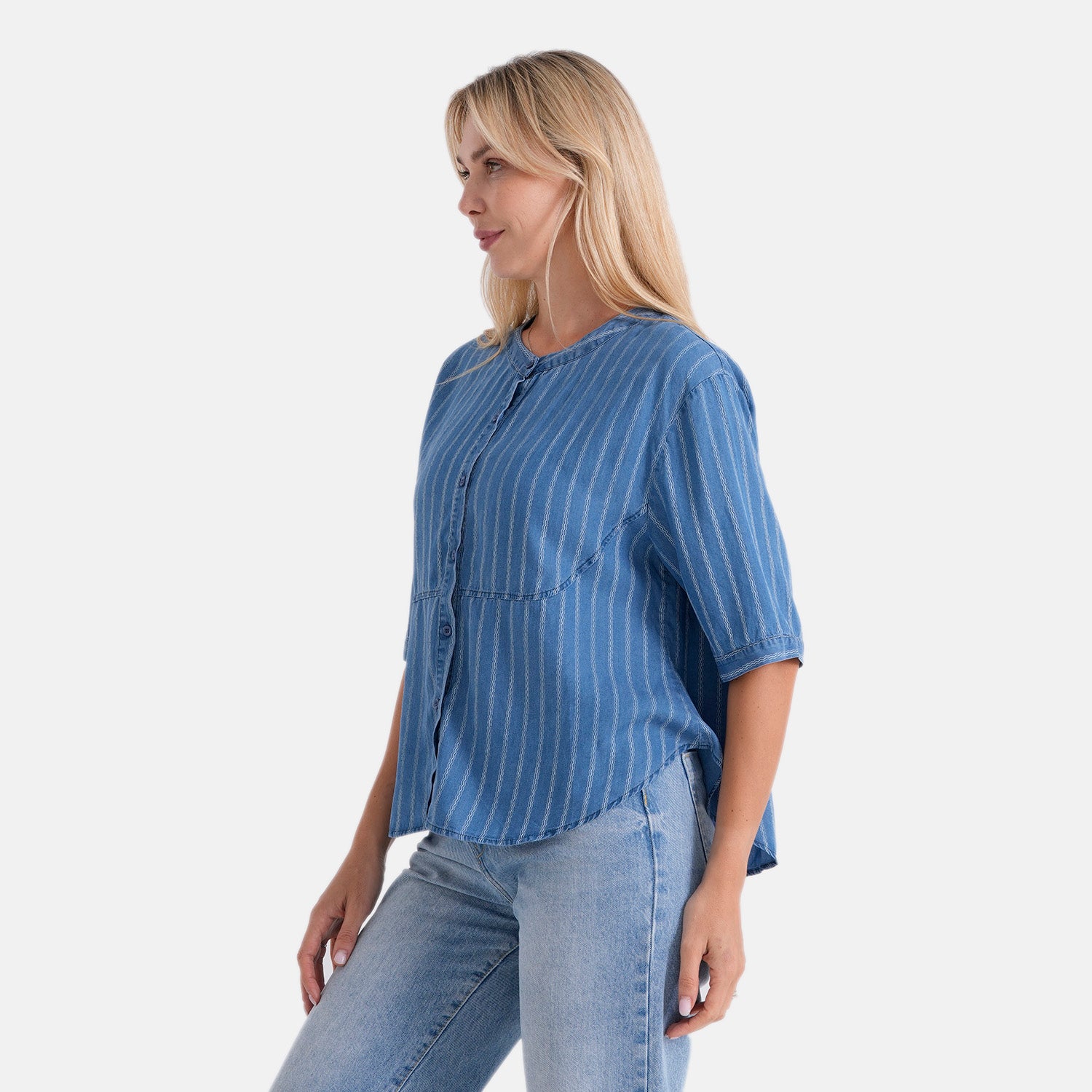 La Marey Super Soft Denim Blouse (Size L, 16-18) - Steel Blue V32529139 4