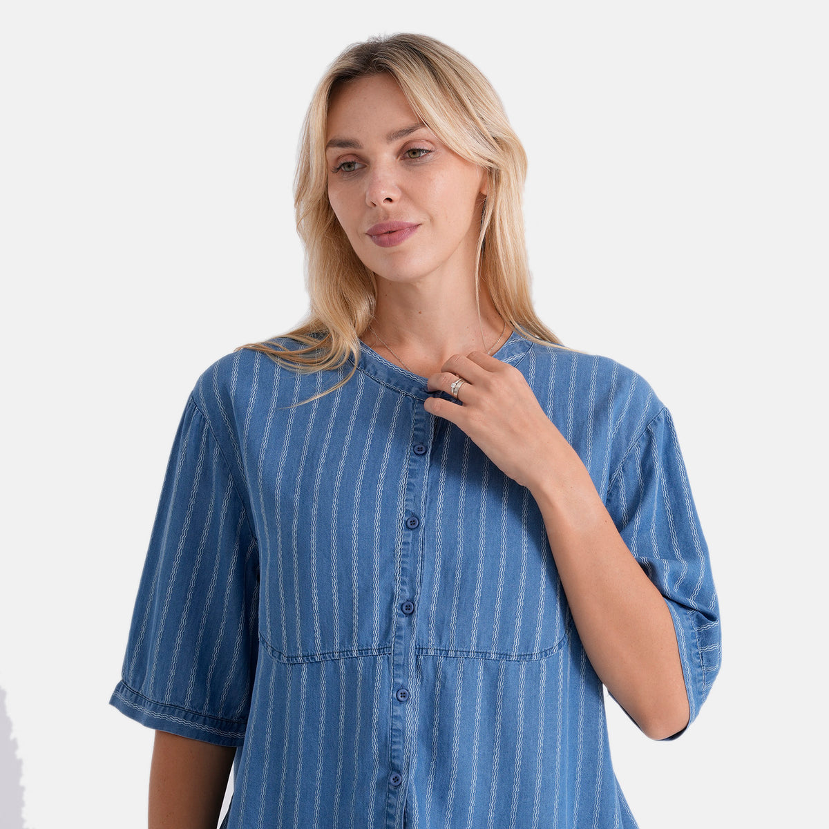 La Marey Super Soft Denim Blouse (Size L, 16-18) - Steel Blue V32529139 5