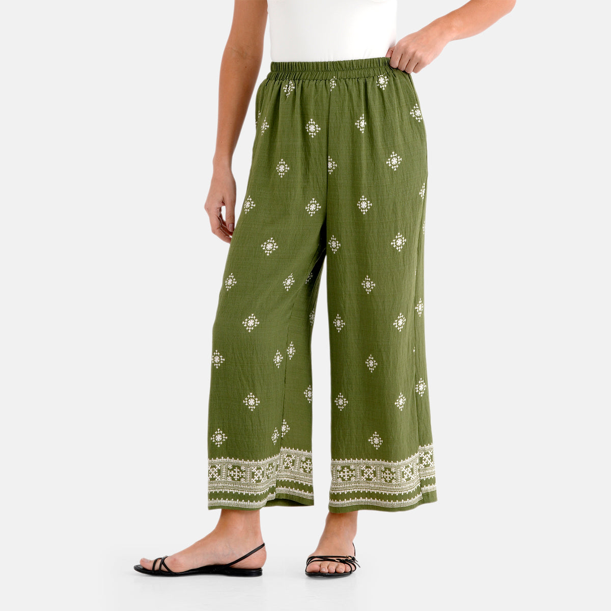 La Marey Placement Print Trouser (Size 8 to 14) - Green V32566503 4