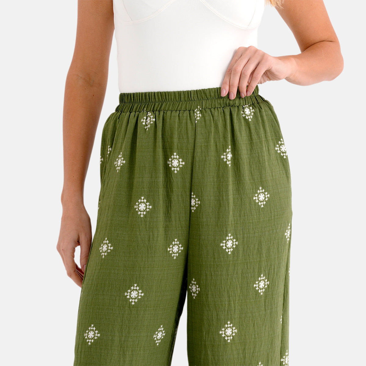 La Marey Placement Print Trouser (Size 8 to 14) - Green V32566503 6