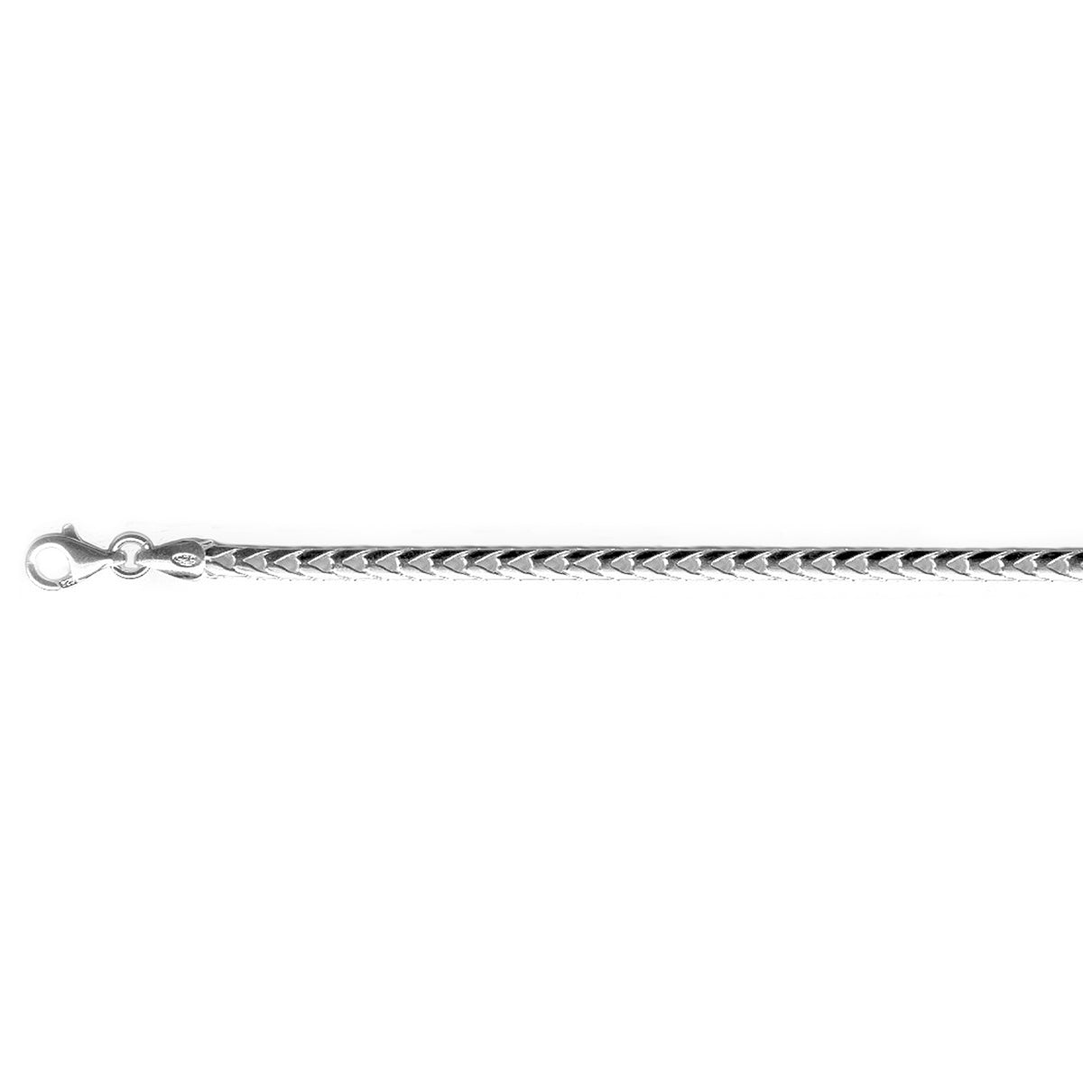 Italian Made- Sterling Silver Box Spiga Necklace (Size - 30) with Lobster Clasp, Silver Wt. 50.64 Gms V32520822 0