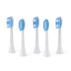 Sonic Toothbrush Replacement Heads Pack of 5 - White Electric Toothbrush Refills (88x68x18mm) - 3 Clean and 2 Sensitive Snap On Brush Heads_8415142