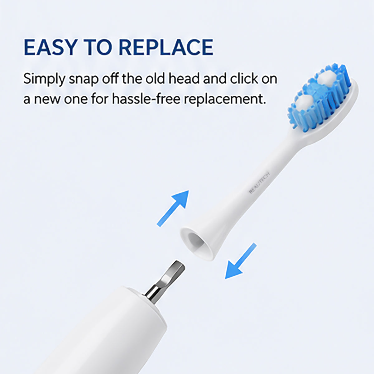 Sonic Toothbrush Replacement Heads Pack of 5 - White Electric Toothbrush Refills (88x68x18mm) - 3 Clean and 2 Sensitive Snap On Brush Heads 8415142 4