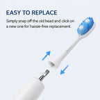 Sonic Toothbrush Replacement Heads Pack of 5 - White Electric Toothbrush Refills (88x68x18mm) - 3 Clean and 2 Sensitive Snap On Brush Heads_8415142_3