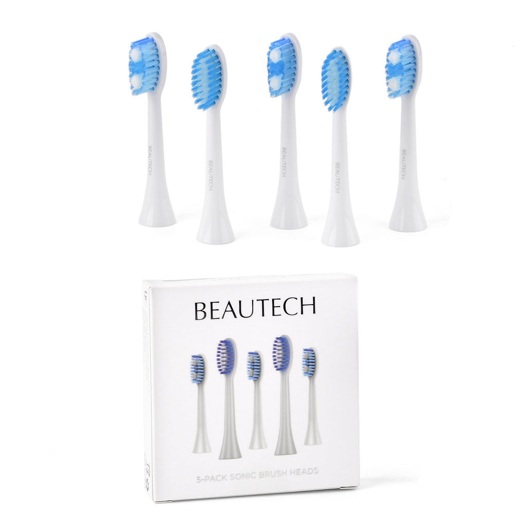 Sonic Toothbrush Replacement Heads Pack of 5 - White Electric Toothbrush Refills (88x68x18mm) - 3 Clean and 2 Sensitive Snap On Brush Heads_8415142_7