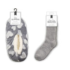 Ladies Cosy Slippers with Socks (UK Size 3-4) - Grey_8415248