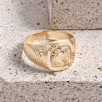 Designer Inspired-  Hand Made 9K Yellow Gold Horse Head Signet Ring_8415333_1