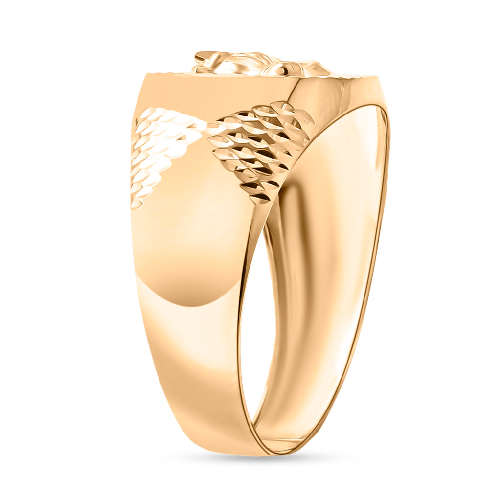Designer Inspired-  Hand Made 9K Yellow Gold Horse Head Signet Ring_8415333_3