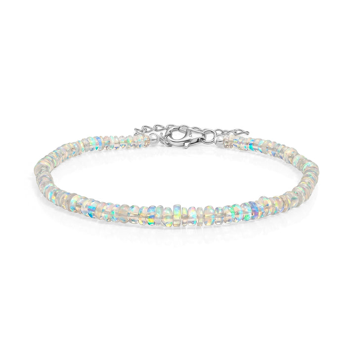 D'Joy - Ethiopian Opal Tennis Bracelet (Size - 7.5-2) with Lobster Clasp in Rhodium Overlay Sterling Silver 12.00 Ct. 8415340 1