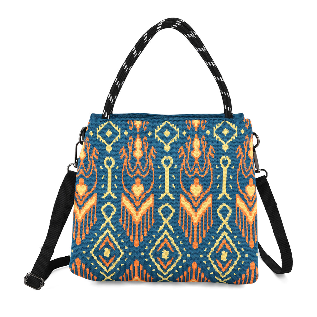Ethnic Pattern Handbag with Shoulder Strap (130cm) - Multi Colour_8415371_5