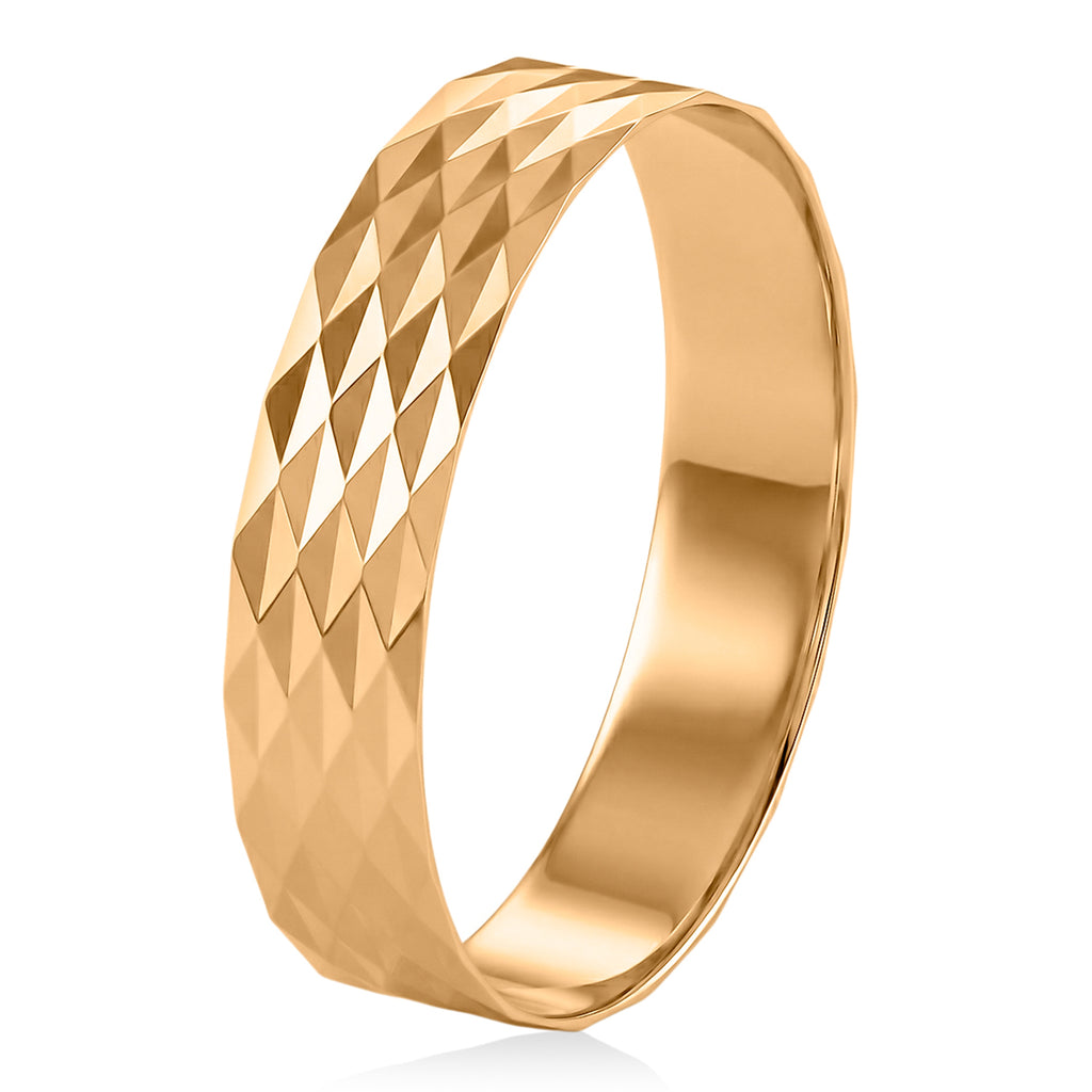 9K Yellow Gold Diamond Cut Band Ring_8415418_4