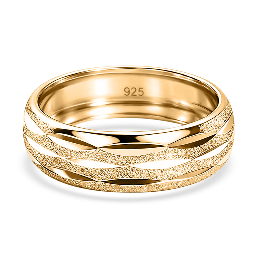 Italian Made Yellow Gold Plated Sterling Silver Band Ring_8415523