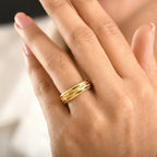 Italian Made Yellow Gold Plated Sterling Silver Band Ring_8415523_1