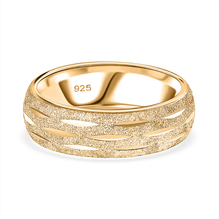 Close Out Deal- Yellow Gold Plated Sterling Silver Diamond-Cut Band Ring 8415569 1