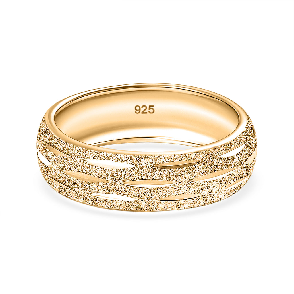 Close Out Deal- Yellow Gold Plated Sterling Silver Band Ring_8415569_4